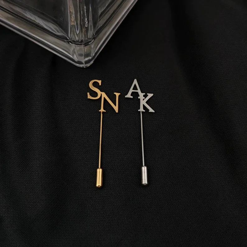 Custom Initials Coat Pin for Men